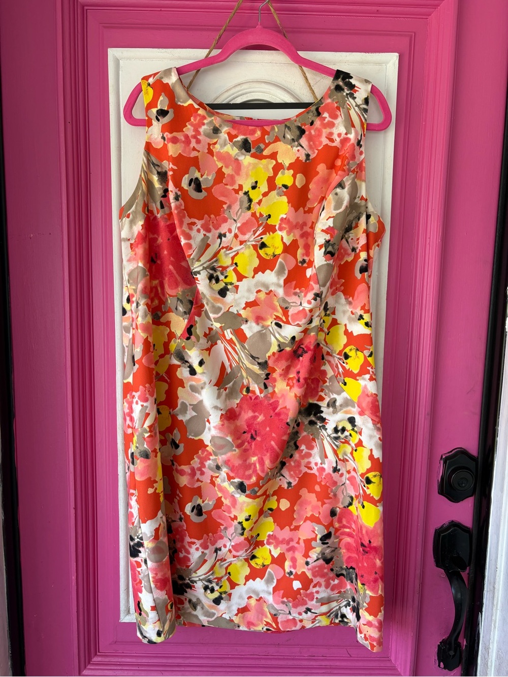 Alyx Coral and Pink Floral Midi Dress